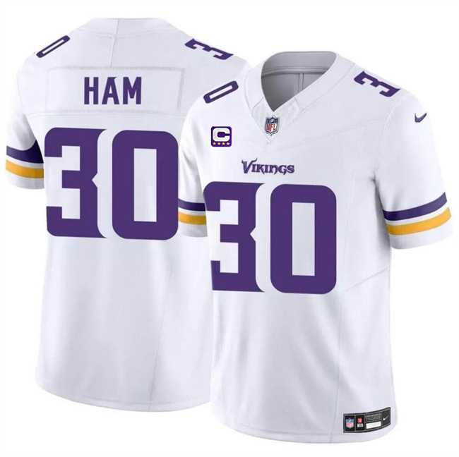 Men & Women & Youth Minnesota Vikings #30 C.J. Ham White 2024 F.U.S.E. With 4-Star C Patch Vapor Untouchable Limited Stitched Jersey,We sell and wholesale Men & Women & Youth Minnesota Vikings #30 C.J. Ham White 2024 F.U.S.E. With 4-Star C Patch Vapor Untouchable Limited Stitched Jersey on line form chian!